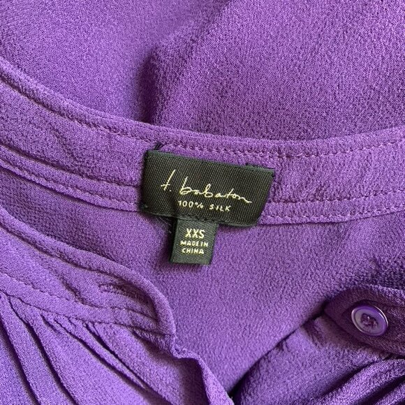 Aritzia Babaton Shirt Dress Button Down front Silk Long sleeve Purple Size XXS - Picture 6 of 16
